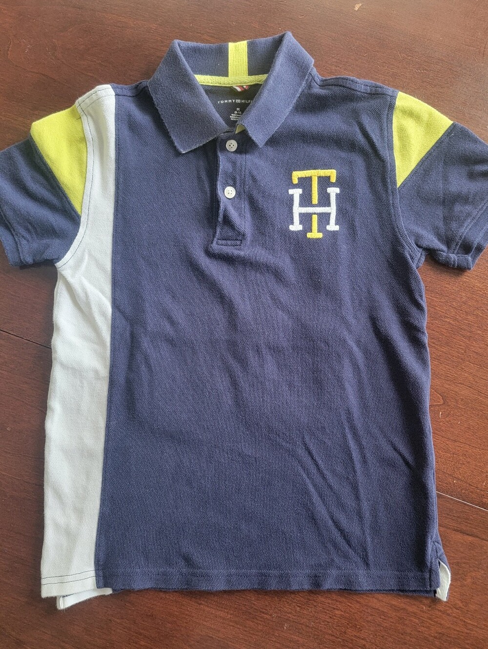 Tommy Hilfiger Boys Navy Short Sleeve Polo Embroidered Shirt - Size M (8-10)